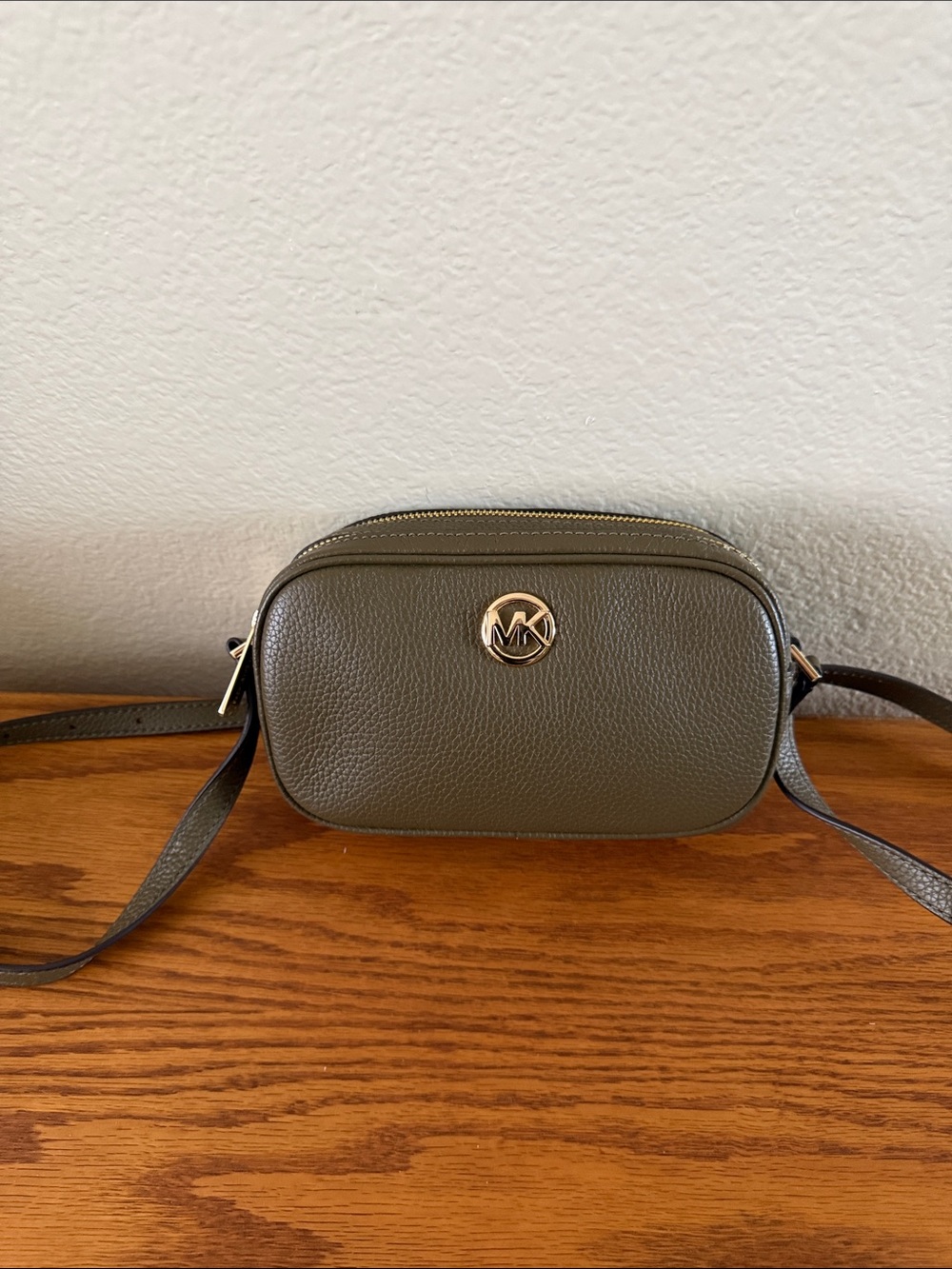 Michael Kors Fulton Double Zip Pebbled Leather Crossbody Bag